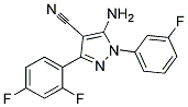 5-amino-3-(2,4-difluorophenyl)-1-(3-fluorophenyl)-1H-pyrazole-4-carbonitrile Struktur