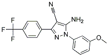 5-amino-3-[4-(trifluoromethyl)phenyl]-1-(3-methoxyphenyl)-1H-pyrazole-4-carbonitrile Struktur