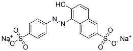 5-p-Sulfophenylazo-6-naphthol-2-sulfonic acid, disodium salt Struktur