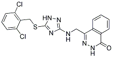 4-(((5-((2,6-Dichlorobenzyl)bulfanyl)-1H-1,2,4-triazol-3-yl)amino)methyl)-1(2H)-phthalazinone Struktur