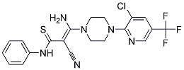 3-Amino-3-(4-(3-chloro-5-(trifluoromethyl)-2-pyridinyl)piperazino)-2-cyano-n-phenyl-2-propenethioamide Struktur