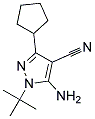 5-amino-1-tert-butyl-3-cyclopentyl-1H-pyrazole-4-carbonitrile Struktur