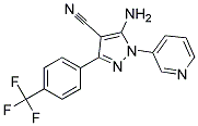 5-amino-3-[4-(trifluoromethyl)phenyl]-1-pyridin-3-yl-1H-pyrazole-4-carbonitrile Struktur