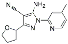 5-amino-3-(tetrahydrofuran-2-yl)-1-(4-methylpyridin-2-yl)-1H-pyrazole-4-carbonitrile Struktur