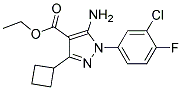 ethyl 5-amino-1-(3-chloro-4-fluorophenyl)-3-cyclobutyl-1H-pyrazole-4-carboxylate Struktur