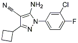 5-amino-1-(3-chloro-4-fluorophenyl)-3-cyclobutyl-1H-pyrazole-4-carbonitrile Struktur