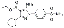 ethyl 5-amino-3-cyclopentyl-1-(4-sulfamoylphenyl)-1H-pyrazole-4-carboxylate Struktur