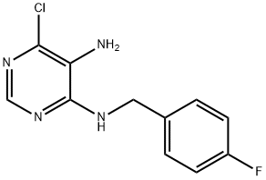 6-chloro-N4-(4-fluorobenzyl)pyrimidine-4,5-diamine Struktur