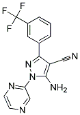 5-amino-3-[3-(trifluoromethyl)phenyl]-1-pyrazin-2-yl-1H-pyrazole-4-carbonitrile Struktur