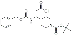 3-[1-(tert-butoxycarbonyl)piperidin-4-yl]-3-[(benzyloxycarbonyl)amino]propanoic acid Struktur