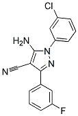 5-amino-1-(3-chlorophenyl)-3-(3-fluorophenyl)-1H-pyrazole-4-carbonitrile Struktur