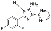 5-amino-3-(2,4-difluorophenyl)-1-pyrimidin-2-yl-1H-pyrazole-4-carbonitrile Struktur