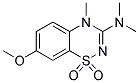 3-(Dimethylamino)-7-methoxy-4-methyl-4H-1,2,4-benzothiadiazin-1,1-dioxide Struktur