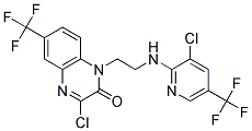 3-Chloro-1-(2-((3-chloro-5-(trifluoromethyl)-2-pyridinyl)amino)ethyl)-6-(trifluoromethyl)-2(1H)-quinoxalinone Struktur