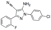 5-amino-1-(4-chlorophenyl)-3-(2-fluorophenyl)-1H-pyrazole-4-carbonitrile Struktur