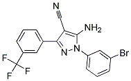 5-amino-1-(3-bromophenyl)-3-[3-(trifluoromethyl)phenyl]-1H-pyrazole-4-carbonitrile Struktur