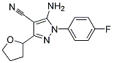 5-amino-3-(tetrahydrofuran-2-yl)-1-(4-fluorophenyl)-1H-pyrazole-4-carbonitrile Struktur