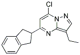 7-chloro-5-(2,3-dihydro-1H-inden-2-yl)-3-ethylpyrazolo[1,5-a]pyrimidine Struktur