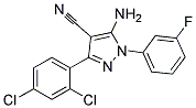 5-amino-3-(2,4-dichlorophenyl)-1-(3-fluorophenyl)-1H-pyrazole-4-carbonitrile Struktur