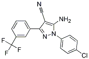 5-amino-1-(4-chlorophenyl)-3-[3-(trifluoromethyl)phenyl]-1H-pyrazole-4-carbonitrile Struktur