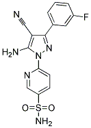 6-[5-amino-4-cyano-3-(3-fluorophenyl)-1H-pyrazol-1-yl]pyridine-3-sulfonamide Struktur