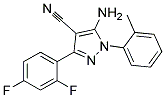 5-amino-3-(2,4-difluorophenyl)-1-(2-methylphenyl)-1H-pyrazole-4-carbonitrile Struktur