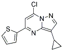 7-chloro-3-cyclopropyl-5-thiophen-2-ylpyrazolo[1,5-a]pyrimidine Struktur