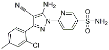 6-[5-amino-4-cyano-3-(2-chloro-4-methylphenyl)-1H-pyrazol-1-yl]pyridine-3-sulfonamide Struktur