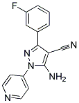 5-amino-3-(3-fluorophenyl)-1-pyridin-4-yl-1H-pyrazole-4-carbonitrile Struktur