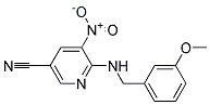 6-(3-Methoxy-benzylamino)-5-nitro-nicotinonitrile Struktur