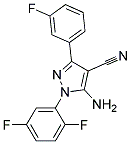 5-amino-1-(2,5-difluorophenyl)-3-(3-fluorophenyl)-1H-pyrazole-4-carbonitrile Struktur