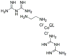 (-)-BIS(BIGUANIDE)(ETHYLENEDIAMINE)COBALT(III)TRICHLORIDE Struktur