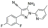 5-amino-3-(2,4-difluorophenyl)-1-(4-methylpyridin-2-yl)-1H-pyrazole-4-carbonitrile Struktur