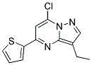 7-chloro-3-ethyl-5-thiophen-2-ylpyrazolo[1,5-a]pyrimidine Struktur