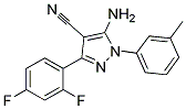 5-amino-3-(2,4-difluorophenyl)-1-(3-methylphenyl)-1H-pyrazole-4-carbonitrile Struktur