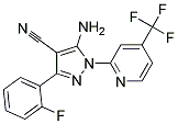 5-amino-3-(2-fluorophenyl)-1-[4-(trifluoromethyl)pyridin-2-yl]-1H-pyrazole-4-carbonitril Struktur