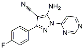 5-amino-3-(4-fluorophenyl)-1-pyrimidin-4-yl-1H-pyrazole-4-carbonitrile Struktur