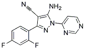 5-amino-3-(2,4-difluorophenyl)-1-pyrimidin-4-yl-1H-pyrazole-4-carbonitrile Struktur