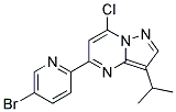 5-(5-bromopyridin-2-yl)-7-chloro-3-(1-methylethyl)pyrazolo[1,5-a]pyrimidine Struktur