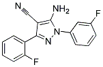 5-amino-3-(2-fluorophenyl)-1-(3-fluorophenyl)-1H-pyrazole-4-carbonitrile Struktur