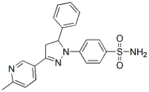 P-(3-(6-METHYL-3-PYRIDYL)-5-PHENYL-2-PYRAZOLIN-1-YL)BENZENESULFONAMIDE Struktur