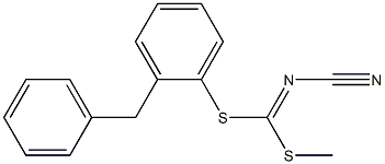 Methyl(2-benzylphenyl)cyanocarbonimidodithioate Struktur