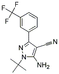 5-amino-1-tert-butyl-3-[3-(trifluoromethyl)phenyl]-1H-pyrazole-4-carbonitrile Struktur