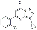 7-chloro-5-(2-chlorophenyl)-3-cyclopropylpyrazolo[1,5-a]pyrimidine Struktur