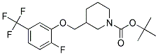 3-(2-Fluoro-5-trifluoromethyl-phenoxymethyl)-piperidine-1-carboxylic acid tert-butyl ester Struktur