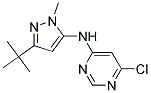 (5-tert-Butyl-2-methyl-2H-pyrazol-3-yl)-(6-chloro-pyrimidin-4-yl)-amine Struktur