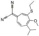 (3-ETHYLTHIO-5-ISOPROPYL-4-METHOXY-2,4,6-CYCLOHEPTATRIENYLIDENE)MALONONITRILE Struktur