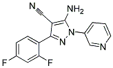 5-amino-3-(2,4-difluorophenyl)-1-pyridin-3-yl-1H-pyrazole-4-carbonitrile Struktur