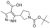 5-[1-(tert-butoxycarbonyl)pyrrolidin-3-yl]-3-methyl-1H-pyrazole-4-carboxylic acid Struktur