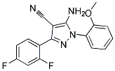 5-amino-3-(2,4-difluorophenyl)-1-(2-methoxyphenyl)-1H-pyrazole-4-carbonitrile Struktur